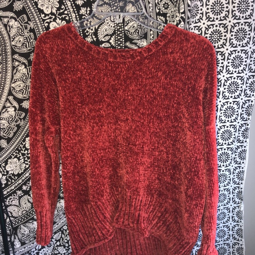 Rust velvet sweater